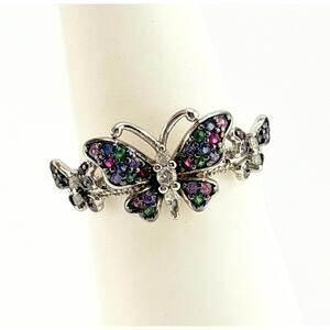 Bomb Party Sparkle of Hope Ring Sz 9 "Find Your Tribe" Butterfly RETRO Array CZ
